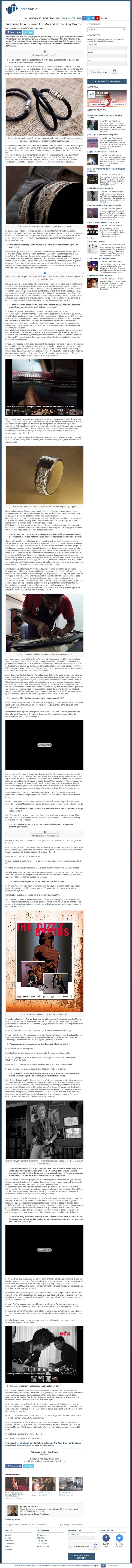 [Interview] I Z A H O avec Éric Morand et The Dizzy Brains | indiemusic